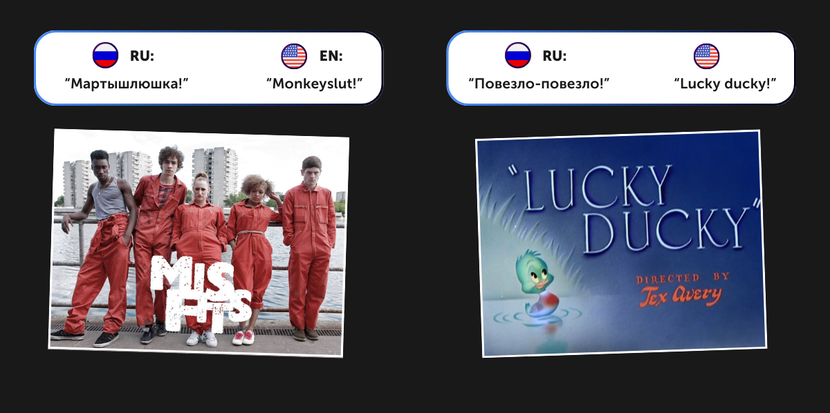 Goose from the game Atomic Heart with examples of its phrases in English and Russian versions